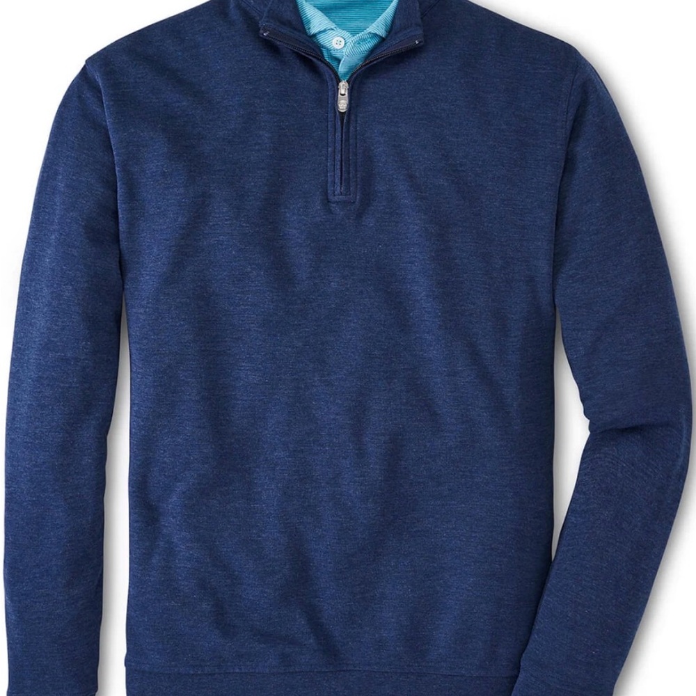 (NWT) Peter Millar Men’s Navy Half-Zip Mock Neck Sweater